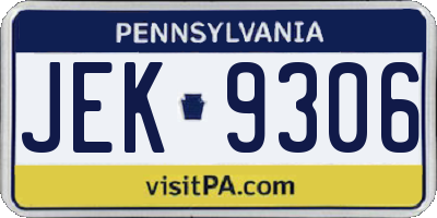 PA license plate JEK9306