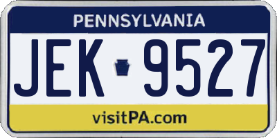 PA license plate JEK9527