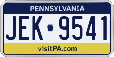 PA license plate JEK9541