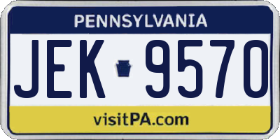 PA license plate JEK9570