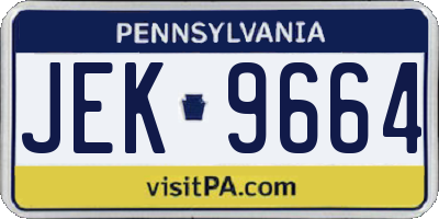 PA license plate JEK9664