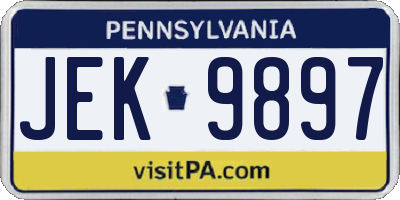 PA license plate JEK9897