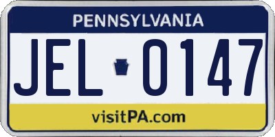 PA license plate JEL0147