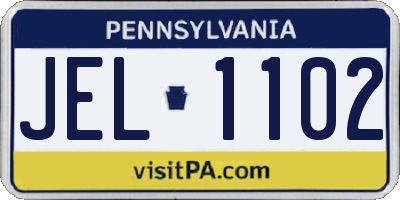PA license plate JEL1102