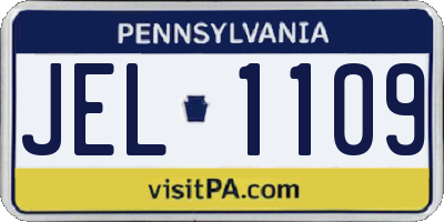 PA license plate JEL1109