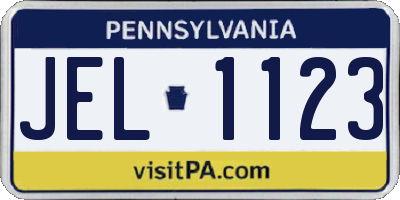PA license plate JEL1123