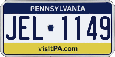 PA license plate JEL1149