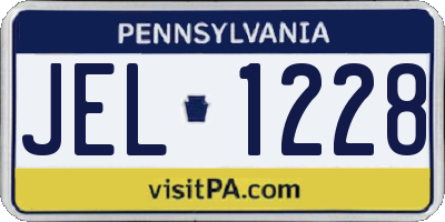 PA license plate JEL1228