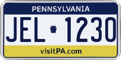 PA license plate JEL1230
