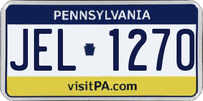 PA license plate JEL1270