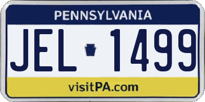 PA license plate JEL1499