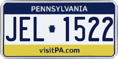 PA license plate JEL1522