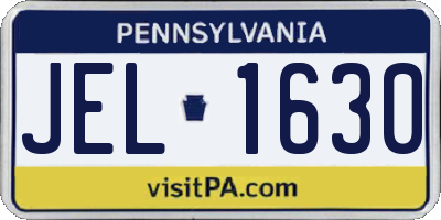 PA license plate JEL1630