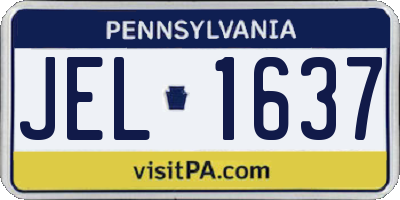 PA license plate JEL1637