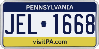PA license plate JEL1668