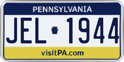 PA license plate JEL1944