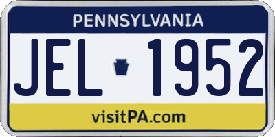 PA license plate JEL1952