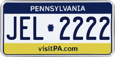 PA license plate JEL2222