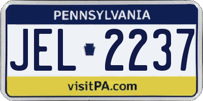 PA license plate JEL2237
