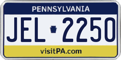PA license plate JEL2250