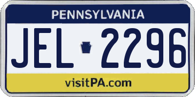 PA license plate JEL2296