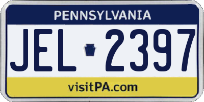 PA license plate JEL2397