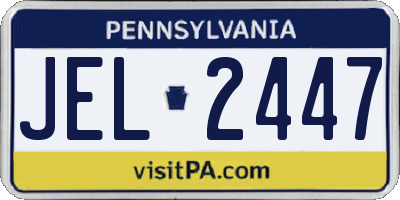 PA license plate JEL2447