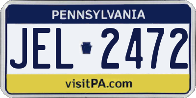 PA license plate JEL2472