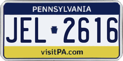PA license plate JEL2616
