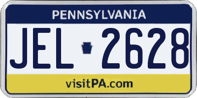 PA license plate JEL2628