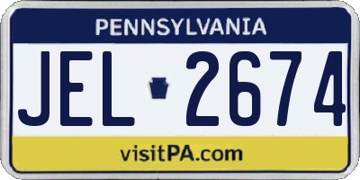 PA license plate JEL2674