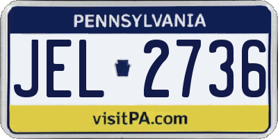 PA license plate JEL2736