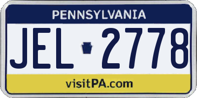 PA license plate JEL2778