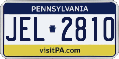 PA license plate JEL2810