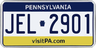 PA license plate JEL2901