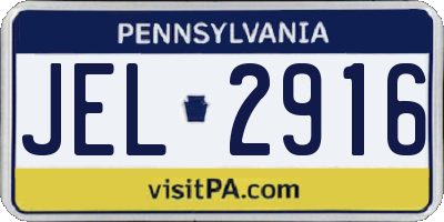 PA license plate JEL2916