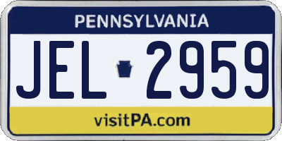 PA license plate JEL2959