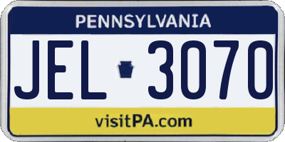 PA license plate JEL3070