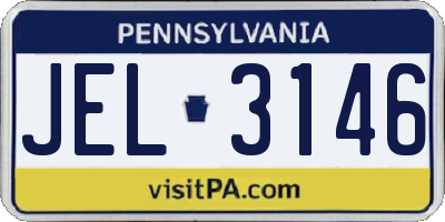 PA license plate JEL3146