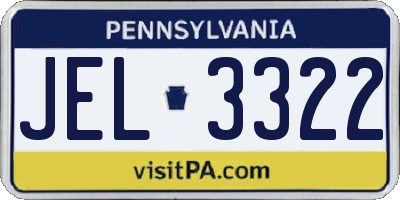 PA license plate JEL3322
