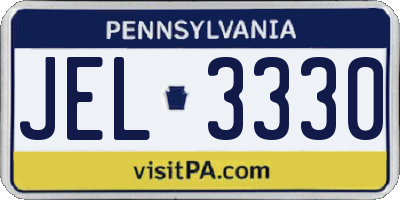 PA license plate JEL3330