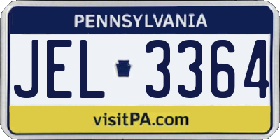 PA license plate JEL3364