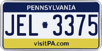 PA license plate JEL3375