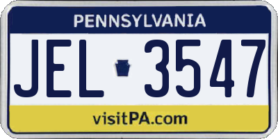PA license plate JEL3547