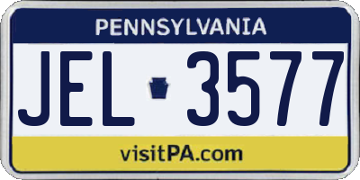 PA license plate JEL3577