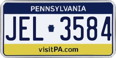PA license plate JEL3584