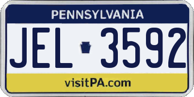 PA license plate JEL3592