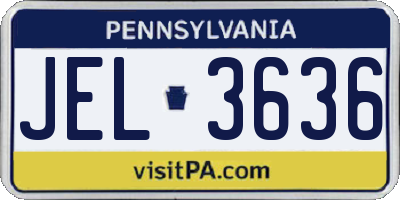 PA license plate JEL3636