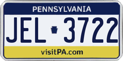 PA license plate JEL3722