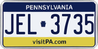 PA license plate JEL3735